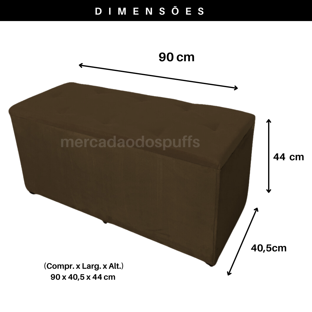 Bau Solteiro Suede Pé de Cama Solteiro Quarto Decoração - Marrom - 2