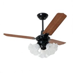 Ventilador de Teto Diamante Preto Loren Sid 3 Pás Mogno M3 - 220V - 1