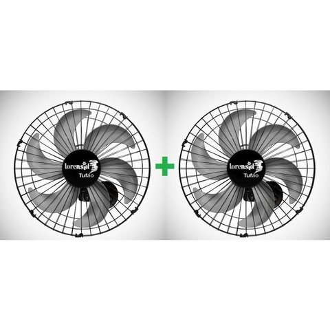 Ventilador de Parede Tufão 50cm Oscilante Preto Loren Sid - 2 Unid.
