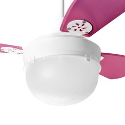Ventilador de Teto Infantil Platun Branco Loren Sid Pás Rosa Pink M2 - 127V - 3