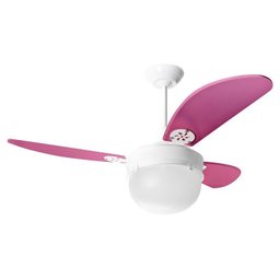 Ventilador de Teto Infantil Platun Branco Loren Sid Pás Rosa Pink M2 - 127V - 1
