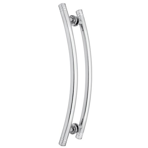 Puxador Tubular 1" Porta Madeira ou Vidro Curvo Alumínio Cromado Loja da Indústria 1000mm x 800mm