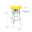 Ver imagem 3 de Banqueta Bar Média Altura 65cm Cromada assento amarelo Giratória Poltronas do Sul