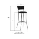 Ver imagem 3 de Kit 2 Banquetas Altas de Aço com Assento Estofado Multimóveis CR50304 Cromado/Preto