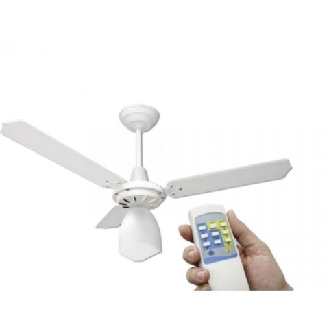 Ventilador de Teto Lumi Loren Sid Branco Pás Brancas com Controle Remoto - 220V