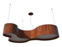 Ver imagem 1 de Lustre Pendente Semi Cilíndrico 80cm em Madeira Imbuia