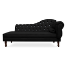 Ver imagem 1 de Recamier Divã Juliana 140cm com Strass - Esquerda Suede: Preto