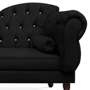 Ver imagem 2 de Recamier Divã Juliana 140cm com Strass - Esquerda Suede: Preto