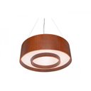 Ver imagem 1 de Lustre Pendente cilíndrico 70cm Com Anel em Madeira Imbuia