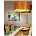 Ver imagem 3 de Lustre Pendente cilíndrico 70cm Com Anel em Madeira Imbuia