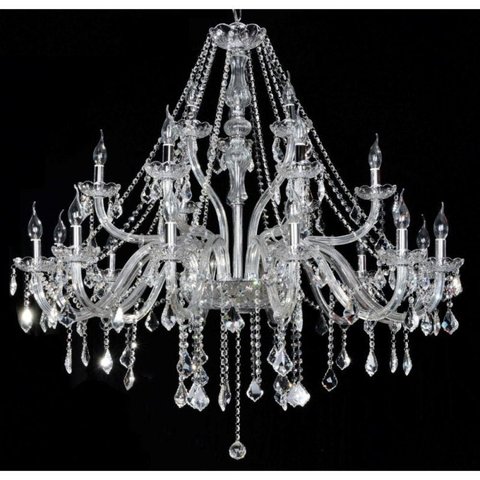 Lustre de Cristal Maria Thereza Transparente 21 Lâmpadas Arquitetizze