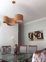 Ver imagem 4 de Lustre Pendente Semi Cilíndrico 80cm em Madeira Louro Freijó