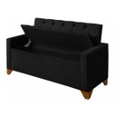 Ver imagem 7 de Recamier Baú Decorativo California 1,50m Sofá Premium para Cama Casal Estilo Estofado Cor Preto
