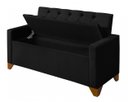 Ver imagem 7 de Recamier Baú Decorativo California 1,50m Sofá Premium para Cama Casal Estilo Estofado Cor Preto