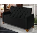 Ver imagem 2 de Recamier Baú Decorativo California 1,50m Sofá Premium para Cama Casal Estilo Estofado Cor Preto