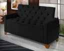 Ver imagem 2 de Recamier Baú Decorativo California 1,50m Sofá Premium para Cama Casal Estilo Estofado Cor Preto
