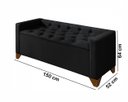 Ver mais imagens de Recamier Baú Decorativo California 1,50m Sofá Premium para Cama Casal Estilo Estofado Cor Preto