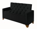 Ver imagem 4 de Recamier Baú Decorativo California 1,50m Sofá Premium para Cama Casal Estilo Estofado Cor Preto