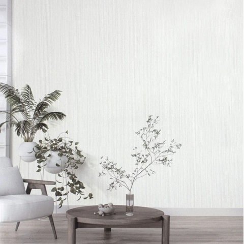 Papel de Parede Linho Vertical Off White Lavável (com Brilho) - Coleção Criativo 3