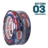 Kit com 3 Fita Crepe Azul Pintura Imobiliaria Parede 48MM X 50M Adere - 2