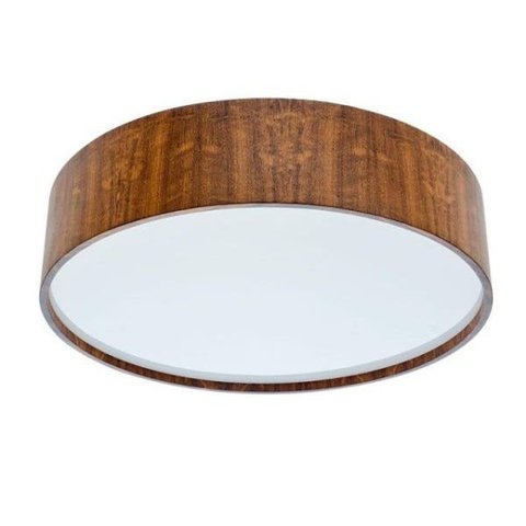 Luminária Plafon Cilíndrico 50x12cm Madeira e Acrílico