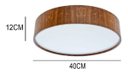 Ver imagem 2 de Luminária Plafon Cilíndrico 40x12cm em Acrílico e Madeira Imbuia