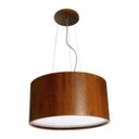 Ver imagem 1 de Lustre Pendente cilíndrico 50x22cm em Madeira e Acrílico