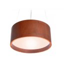 Ver imagem 2 de Lustre Pendente cilíndrico 50x22cm em Madeira e Acrílico