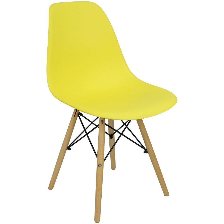 Kit 7 Cadeiras Charles Eames Eiffel Wood Design Amarela - 2