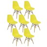 Kit 7 Cadeiras Charles Eames Eiffel Wood Design Amarela - 1