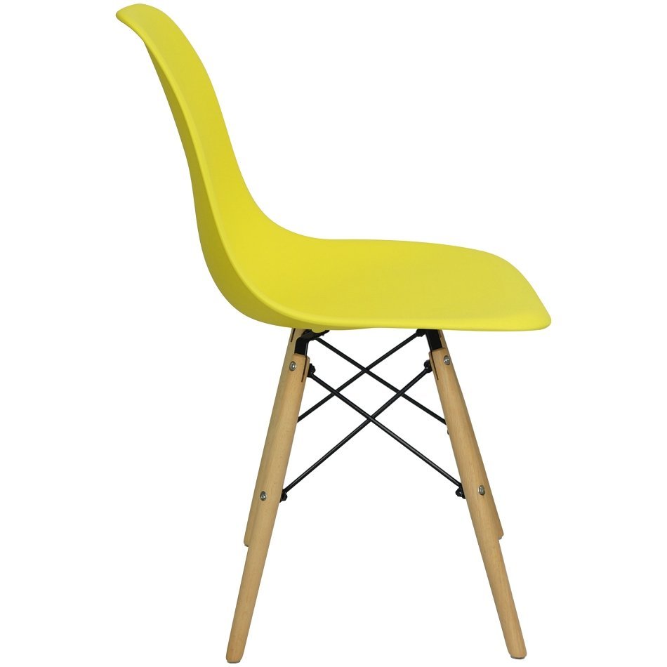 Kit 7 Cadeiras Charles Eames Eiffel Wood Design Amarela - 4
