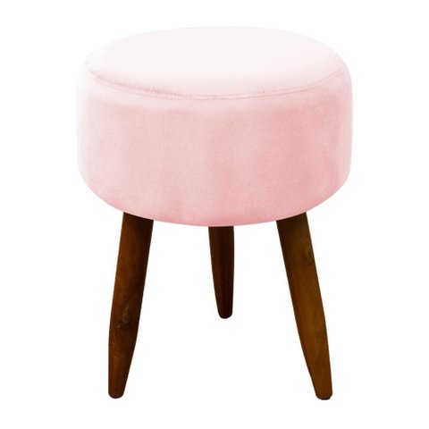 Puff Banqueta Decorativo Pés Madeira Bebe