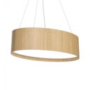 Ver imagem 1 de Lustre Pendente Oval 78cm em Acrílico e Madeira Louro Freijó