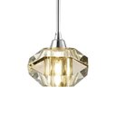 Ver imagem 1 de Pendente Em Cristal Conhaque E Aço Cromado 14cm +Luz