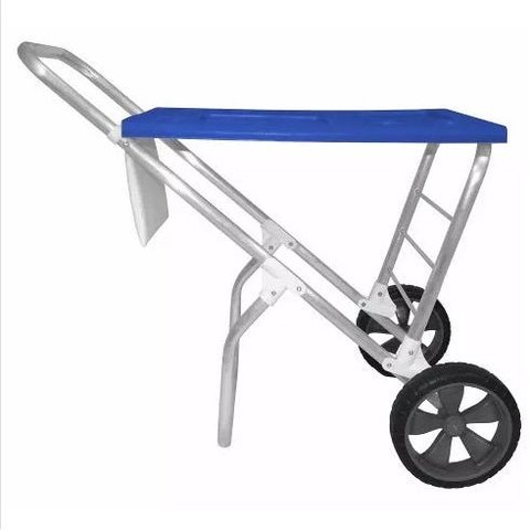 Carrinho De Praia SMart Car Zaka Com Avanço Para Caixa Térmica Vira Mesa