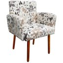 Ver imagem 5 de Poltrona Decorativa Veronês para Sala Recepção Floral Bege D01 - D'Rossi