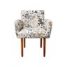 Poltrona Decorativa Veronês Para Sala Recepção Floral Bege D01 - D'rossi - 2