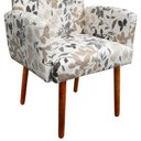 Ver imagem 3 de Poltrona Decorativa Veronês para Sala Recepção Floral Bege D01 - D'Rossi