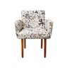 Poltrona Decorativa Veronês Para Sala Recepção Floral Bege D01 - D'rossi - 6