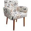 Ver imagem 1 de Poltrona Decorativa Veronês para Sala Recepção Floral Bege D01 - D'Rossi