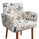 Ver imagem 4 de Poltrona Decorativa Veronês para Sala Recepção Floral Bege D01 - D'Rossi