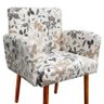 Poltrona Decorativa Veronês Para Sala Recepção Floral Bege D01 - D'rossi - 4