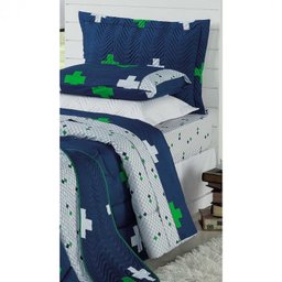 Jogo de Cama Crossing Solteiro Dupla Face Percal 180 Fios 03 Peças - 2