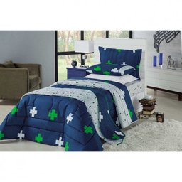 Jogo de Cama Crossing Solteiro Dupla Face Percal 180 Fios 03 Peças - 1