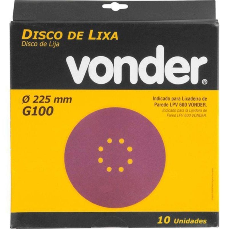 Disco de lixa com 225 mm Grão 100 para a Lixadeira LPV 600 e LPV 1000 0 - Vonder - 5