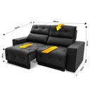 Ver imagem 3 de Sofá Retrátil/Reclinável Belga 1,80m Suede Velut com Molas no Assento