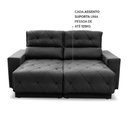 Ver imagem 4 de Sofá Retrátil/Reclinável Belga 1,80m Suede Velut com Molas no Assento