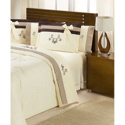 Jogo de Cama Fascínio Casal Queen Percal 150 Fios 04 Peças - Palha - 1 Jogo de Cama Fascínio Casal Queen Percal 150 Fios 04 Peças - Palha - 1