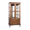 Ver imagem 2 de Cristaleira com Espelho 2 Portas 3 Prateleiras de Vidro 2 Gavetas Pés Luiz Xv Sevilha- Imbuia Glazer