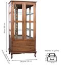 Ver imagem 5 de Cristaleira com Espelho 2 Portas 3 Prateleiras de Vidro 2 Gavetas Pés Luiz Xv Sevilha- Imbuia Glazer